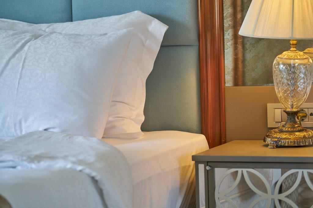 Hotel suite textile comfort detail — MONNEVA